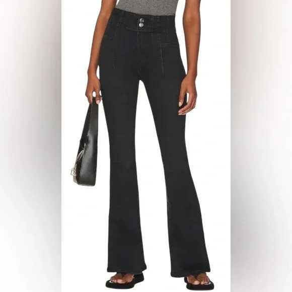 We the free, flare high rise jeans, Black, Onyx,Stretch denim, flared, Size 29 - Picture 1 of 9